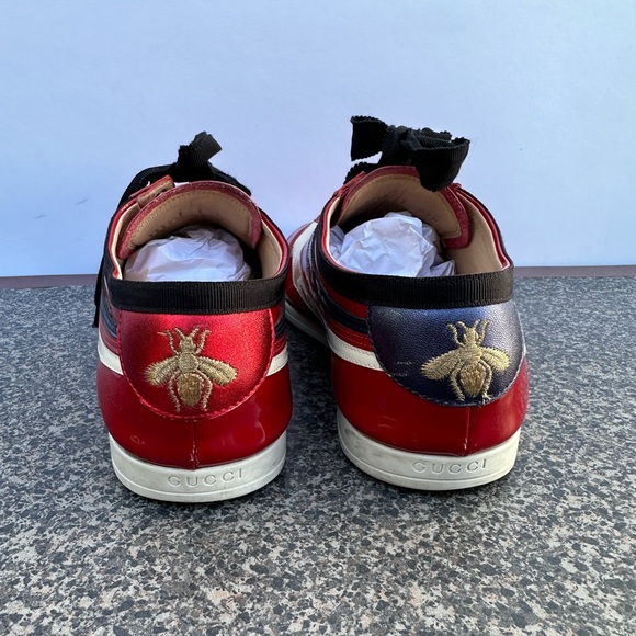 Gucci Men’s Falacer Hebron Web Patent Leather. U.S Size 7. - Picture 9 of 12